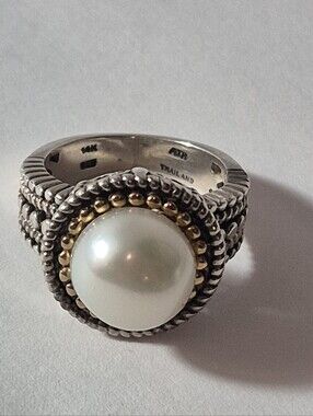 ATR Jewelry Ring Sterling 925 W 14k Accent Sterling Cultured Pearl Ring Pinky